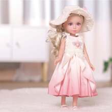 One 14 Inch Fashion Doll Full Vinyl GIrl Doll Cute Madeup Face 5 Removable Joint Princess For Kids Friend Gift,Room Decoration