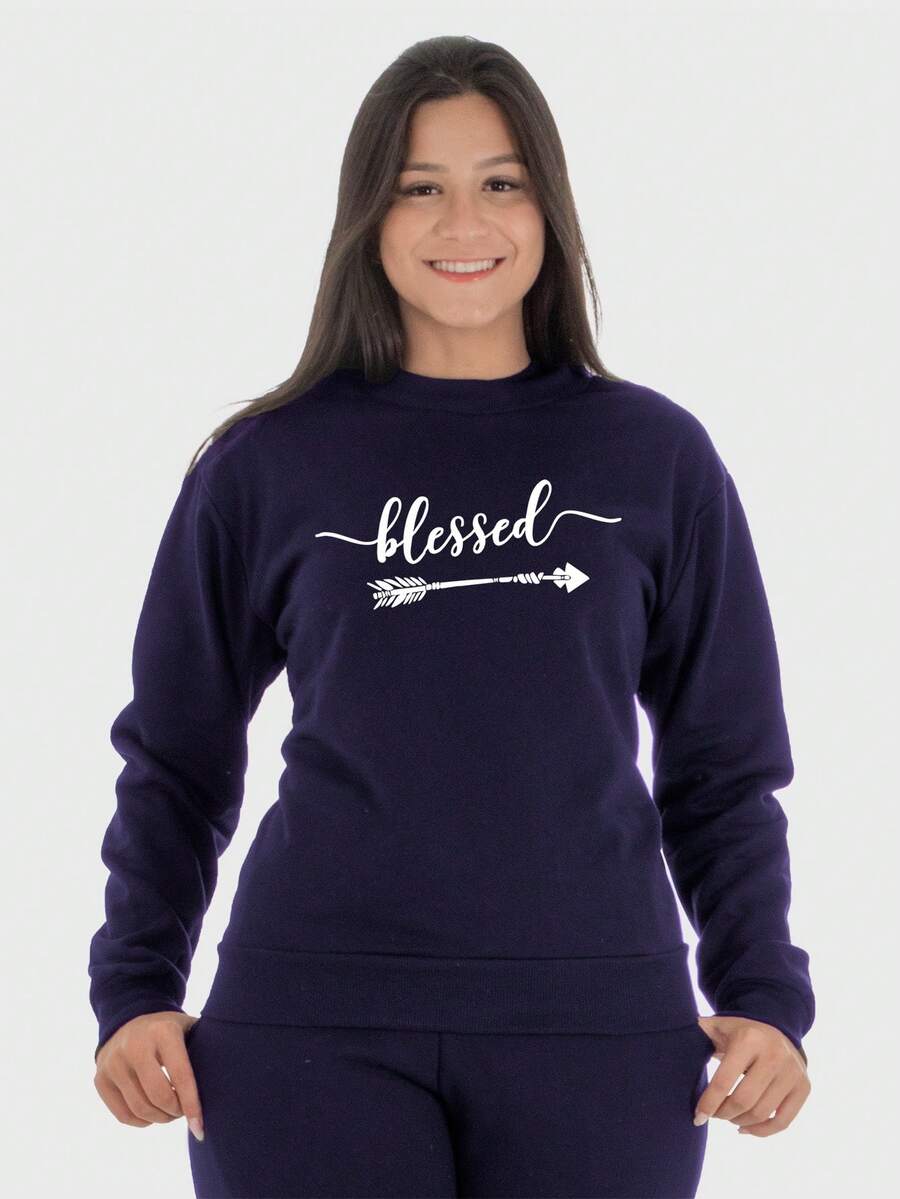 Women Sweatshirts - 藏蓝色 - 查看 1