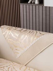 1入加厚短毛絨沙發坐墊，冬季保暖，現代簡約防滑布沙發套可水洗防塵，全季節通用，不褪色不掉毛 - 米黃 - 查看 2