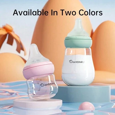 Glass Milk Bottle For Newborns, Anti-Colic & Anti-Choking, 0-6 Months