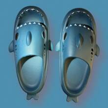 Sandalias economicas de tiburon para hombre. Sharky Chanclas con forma de Tiburon para hombre. - Verde - Ver 2