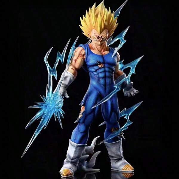 bandai Figura de anime de 28 cm/11.02 pulgadas Majin Vegeta, figura de acción, GK Super Saiyan Vegeta, figura de PVC para adultos, coleccionable, modelo de muñeca, juguete, decoración del hogar, regalo de Navidad, Anime> Decoración, Figura de acción T13, Personaje de figura de anime