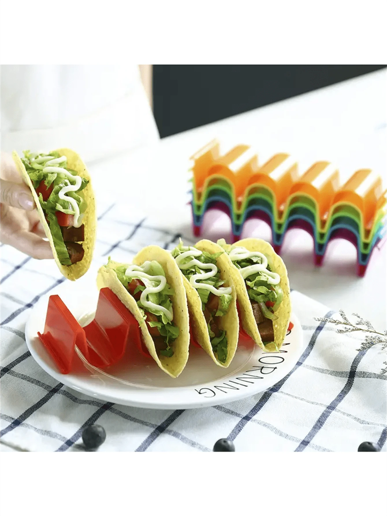 1pc Mexican Corn Tortilla Rack Holder, Taco Shaped And Wavy Taco Shells ...