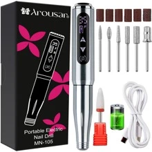 Arousar Electric Nail Drill Cordless, 35000RPM Touchscreen Rechargeable Nail Drill Portable LCD Display Electric Nail File Machine For Professional Manicure Pedicure And Polishing