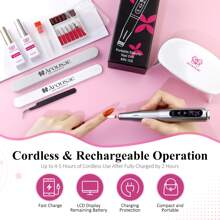 Arousar Electric Nail Drill Cordless, 35000RPM Touchscreen Rechargeable Nail Drill Portable LCD Display Electric Nail File Machine For Professional Manicure Pedicure And Polishing