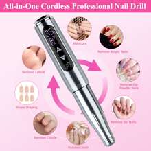 Arousar Electric Nail Drill Cordless, 35000RPM Touchscreen Rechargeable Nail Drill Portable LCD Display Electric Nail File Machine For Professional Manicure Pedicure And Polishing