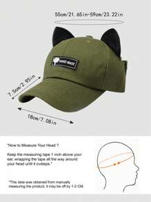 Mũ lưỡi trai bóng chày hình tai mèo Street dành cho nữ, Mũ chống nắng thời trang mùa hè chống tia UV cho trang phục phong cách và đa năng - nhiều màu - Xem 9