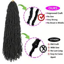 18/24/30/36 Inch 1 Pack 12 Strands Soft Locs Crochet Hair , For Natural Butterfly Locks Style Crochet Hair, Burgundy Curly And Pre-Looped Faux Locs Crochet Hair (1Pack, 1B) - Black - View 5