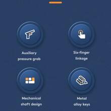 2pcs Black And Red Game Auxiliary Buttons Six-Finger Linkage For Eating Chicken Gamepad Buttons Physical Mechanical Buttons For Mobile Game Without Battery