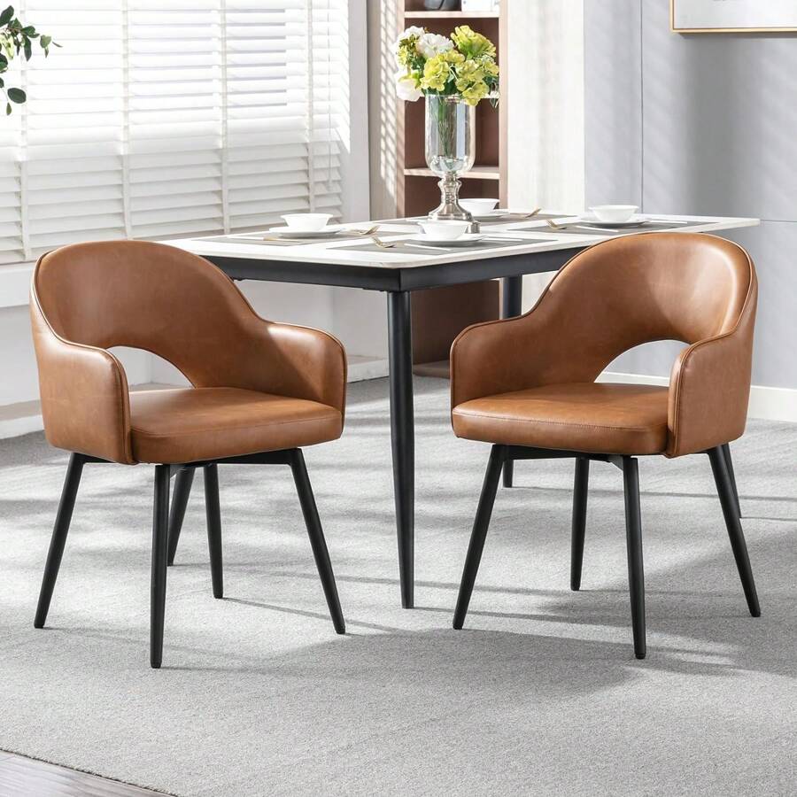 WAHSON OFFICE CHAIRS 2PCS Wahson Velvet Dining Chair Kitchen Chair With Metal Legs, Living Room Chair For Bedroom/Restaurant - 棕色 - 查看 1