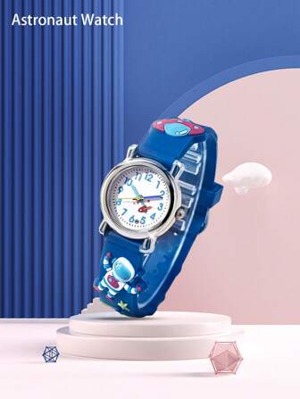 1pc Children Cute Silicone Band Quartz Watch Gift, Everyday Wear