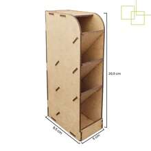 Organizador Porta Lápis Canetas e Grifa Textos Para Mesa de Escritório Multiuso Em MDF Para 20 canetas Organizador de Mesa Multiuso Porta Treco Horizontal Pequeno 4 divisórias