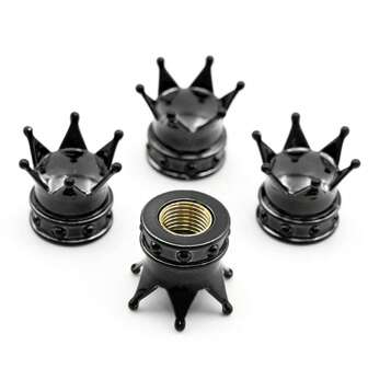 4Pcs couvre-valves de pneu de roue de voiture universelle couronne pour accessoires de voiture décoration de moto