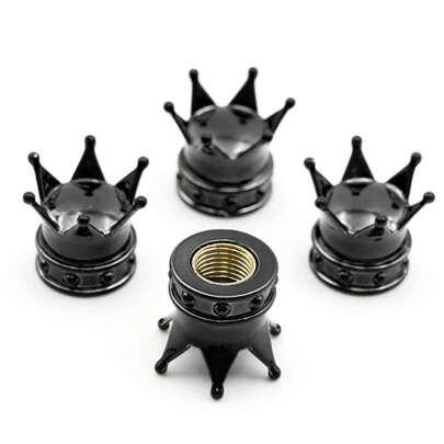 4 pezzi Copri valvola della ruota del pneumatico del cerchio del pneumatico universale in corona per accessori auto Decorazione motociclo