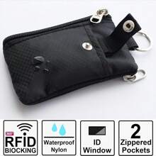1 szt. Przenośna wisząca portmonetka, lekka, wodoodporna blokada Rfid, codzienne etui na karty podróżne i etui na monety, portfel ze smyczą