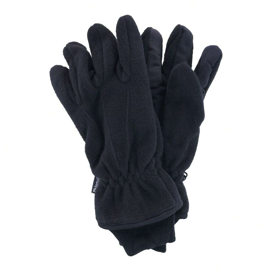 CTM Men's Lined Micro Fleece Winter Glove, Available In Black, Large/XL Polyester Gloves - Black - View 1