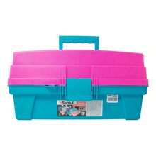 Santul Plastic Tool Box 14 2 Trays Color Pink With Blue - Pink - View 1