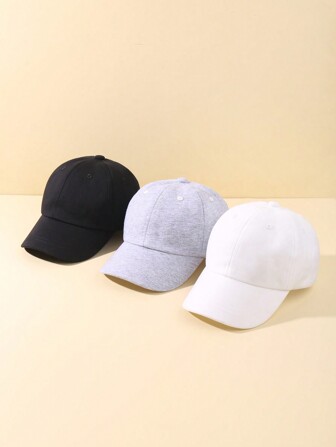 Set de 3 gorras de béisbol a la moda y lindas, sombrero ajustable para el sol adecuado para hombres, mujeres, bebés, uso casual para primavera/verano