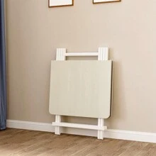 LIVINGANDHOME Living And Home Folding Wooden Dining Table - White - View 4