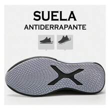 Tenis Para Hombre Con Diseño En Tela - Negro - Ver 4