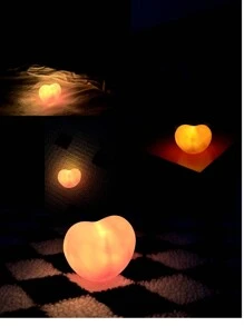 1-Pack Adorable Heart Night Light - Battery Operated For Atmospheric Ambiance. Crafted With Squishy Silicone, A Unique And -Friendly Gift. - Multicolor - View 3