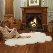 LIVINGANDHOME Living And Home 180*110cm (Luxury Plush) Irregular Shaggy Area Rug (Ultra-Soft Cloud-Like Texture) | Quick-Drying & Machine Washable | Modern Home Decor - White - View 3