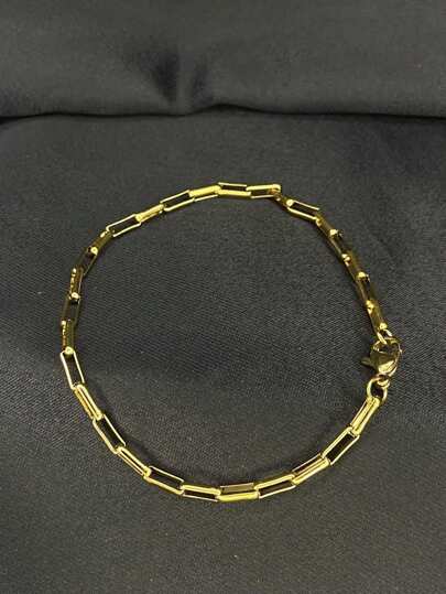 Invicto PULSEIRA MASCULINA MODELO TIJOLINHO REDONDA BANHADA A OURO