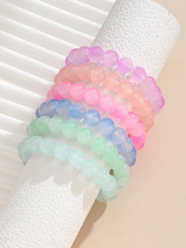 1 pièce - Bracelet en perles de pierre de cristal délicat et à la mode pour les filles, joaillerie en jade doux pour un usage quotidien