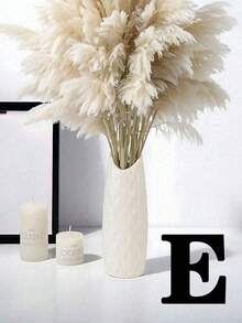 1入組PE塑料裝飾花瓶，帶有壓花設計，適用於家居和辦公室裝飾的桌上裝飾品 - 白色 - 查看 15