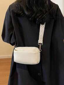 Mini Minimalist Plain Crossbody Bag, Fashion PU Shoulder Bag, Women Casual Handbag And Phone Wallet