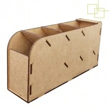 Organizador Porta Lápis Canetas e Grifa Textos Para Mesa de Escritório Multiuso Em MDF Para 20 canetas Organizador de Mesa Multiuso Porta Treco Horizontal Pequeno 4 divisórias