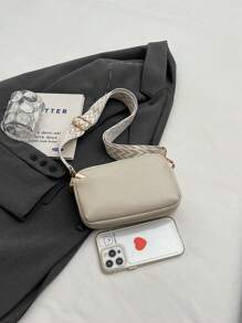 Mini Minimalist Plain Crossbody Bag, Fashion PU Shoulder Bag, Women Casual Handbag And Phone Wallet