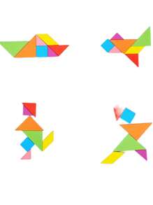 Educational School Wooden Tangram Puzzle For Children Learning Geometric Pattern 11 X 11CM - 彩色 - 查看 3