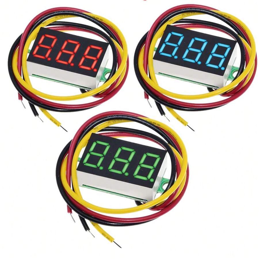 DC 0-100V 迷你數字電壓表 DC 0.28英寸三線迷你數碼電壓表計測儀 LED顯示器，反極性保護和精確測壓 - 常規 - 查看 1