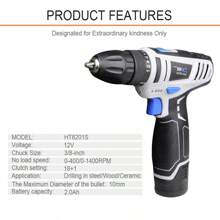 Newone 12V Mini Wireless Power Driver Cordless Drill Screwdriver Home DIY DC Lithium-Ion Battery Compatible With Bosch Battery And US Plug - Blue and White - View 3