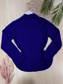 Women Blouses - Royal Blue - View 2