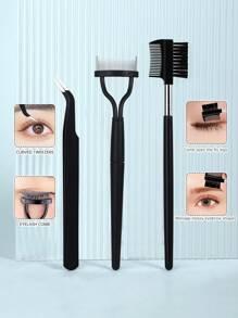 Set de rizador de pestañas 6 en 1, kit de cepillos para cejas para mujeres con rizador de pestañas, separador de peine de pestañas, pinzas de pestañas, 3 cepillos de rímel, 5 almohadillas de repuesto de silicona para pestañas y cejas,rizador pestañas rizador de pestañas enchinadores