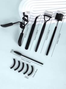 Set de rizador de pestañas 6 en 1, kit de cepillos para cejas para mujeres con rizador de pestañas, separador de peine de pestañas, pinzas de pestañas, 3 cepillos de rímel, 5 almohadillas de repuesto de silicona para pestañas y cejas,rizador pestañas rizador de pestañas enchinadores