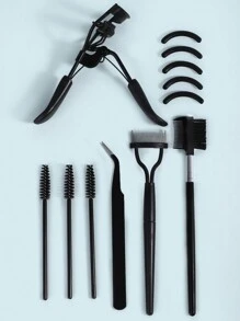 Set de rizador de pestañas 6 en 1, kit de cepillos para cejas para mujeres con rizador de pestañas, separador de peine de pestañas, pinzas de pestañas, 3 cepillos de rímel, 5 almohadillas de repuesto de silicona para pestañas y cejas,rizador pestañas rizador de pestañas enchinadores