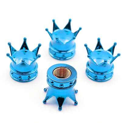 4 pezzi Copertura universale per valvola del pneumatico della ruota della corona, coperture dello stelo del bordo del pneumatico per accessori auto e decorazioni per motocicli