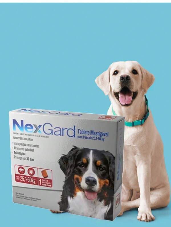 NEXGARD CÃES 25,1KG A 50KG 1 TABLETE PARA PET CACHORRO