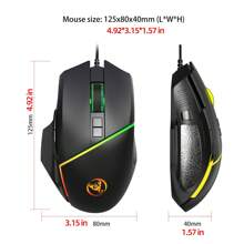 HXSJ Keyboard And Mouse Combo Set, 68-Key RGB Wired Keyboard, USB Plug-And-Play Mouse, Suitable For Home, Office, And Gaming - Black and White - View 9