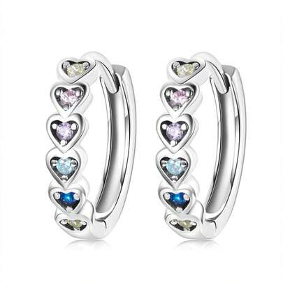 1 Trẻ Em Dễ Thương Khối Trái Tim Zirconia Đôi Khuyên Tai Vòng Cho Bé Gái Quà Tặng Trang Trí Hàng Ngày Cho Trang Sức Dự Tiệc Quà Tặng Sinh Nhật