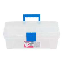 Caja Vanity Multiusos Plastica 2 Bandejas 14pul Azul Santul - Azul - Ver 2