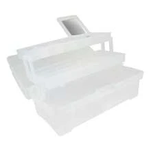 Caja Vanity Multiusos Plastica 2 Bandejas 14pul Azul Santul - Azul - Ver 3