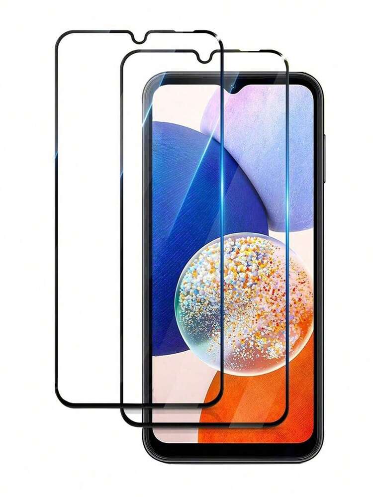 [2入組]高清透明屏幕保護貼,具有指紋解鎖功能,9h硬度,防墜落,防刮花,鋼化玻璃膜,透明,防指紋,適用於三星galaxy A55 A54 A53 A51 A13 A25 5g - 無色 - 查看 1