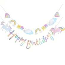 Dual Row Star Cloud Rainbow Unicorn Letter Hanging Flag, Children's Birthday Party Indoor Unicorn Series Decoration Banner Flag Baby Shower Easter Gift Things For Girls/Boys