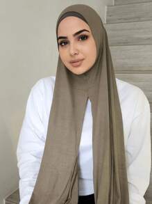 1pc Women's Solid Color Comfortable Stretchy Scarf Hijab Headscarf, Fashionable And Simple, Convenient, Suitable For All Seasons For Abaya Daily Under Cap Veiled Clothes