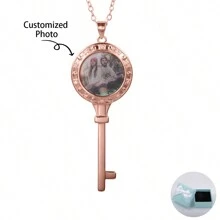 Llavero de corazón con foto personalizada y color personalizado y collar, regalo del Día de la Madre, regalo del Día de San Valentín, aniversario de cumpleaños, enviar amigos, compañeros de clase, graduación, Navidad, regalos de alta gama de la familia