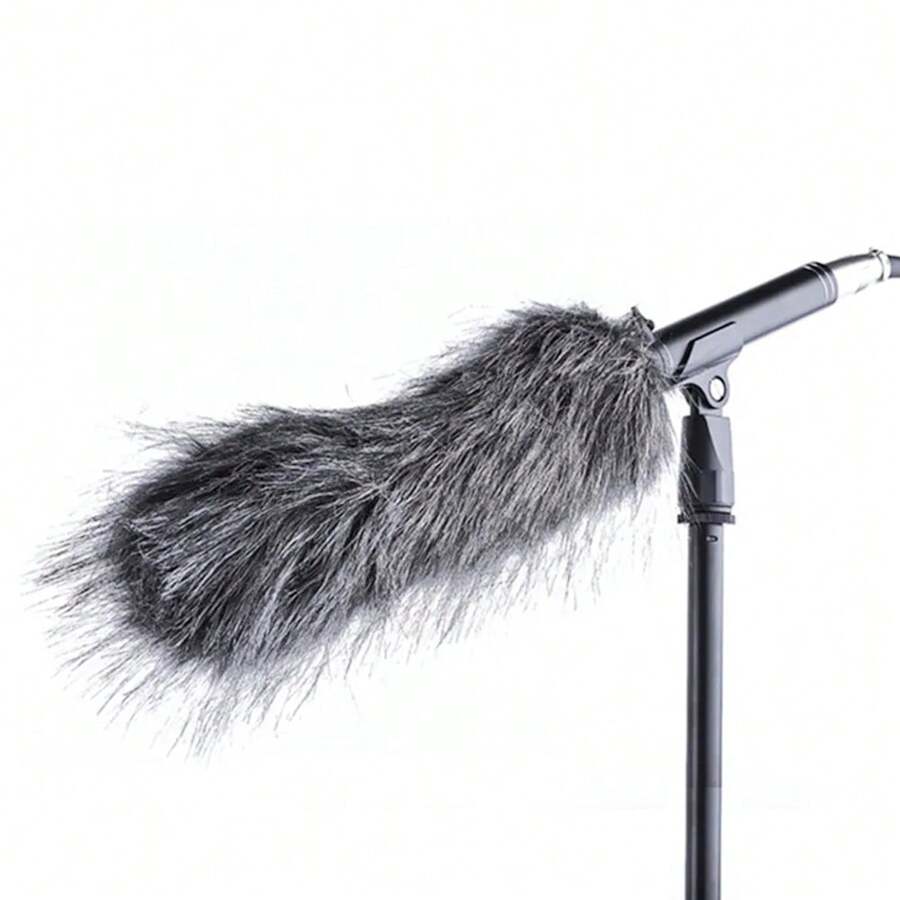 Handheld Interview Microphone Plush Cover Windscreen Sleeve Furry Mic Windshield - Dark Grey - View 1